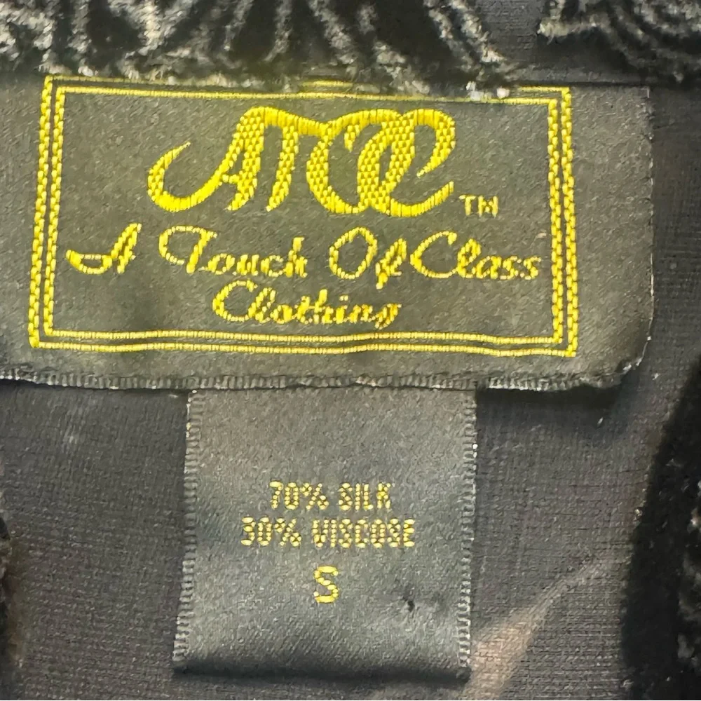 NWT ATOC Touch of Classs Small Velvet Silk Goth Devore Art-Wear Shirt Jacket Top - Picture 8 of 8